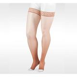 2100 Naturally Sheer Open Toe Thigh Highs w/Lace Band - 15-20 mmHg Short 2100AGSB-P