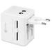 Macally Portable International Travel Universal Power Plug Adapter With An USB Port - White