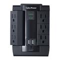 CyberPower CSP600WSU Professional 6 Swivel Outlet Surge Protector w/ 2 USB Ports