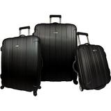Traveler's ChoiceÂ® TC3900 Rome 3-Piece Hard-Shell Spin/Rolling Luggage Set, Black