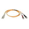 Eaton Tripp Lite Series Duplex Multimode 50/125 Fiber Patch Cable (LC/ST) 2M (6 ft.) - Patch cable - ST multi-mode (M) to LC multi-mode (M) - 2 m - fiber optic - duplex - 50 / 125 micron - orange