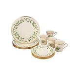 Lenox Holiday 12 Piece Dinnerware Set, Service for 4 Porcelain/Ceramic in Green/Red/White | Wayfair 6122048