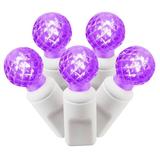 Vickerman 36169 - 100 Light 34' White Wire Purple G12 Berry LED Miniature Christmas Light String Set with 4" Spacing (X4W9106)