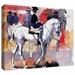 ArtWall 'Side-Saddle at the Feria de Sevilla' by Mark Adlington Painting Print on Wrapped Canvas in White | 36 H x 48 W x 2 D in | Wayfair