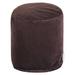 Majestic Home Goods Villa 16" Wide Round Pouf Ottoman Polyester in Brown | 17 H x 16 W x 16 D in | Wayfair 85907260407