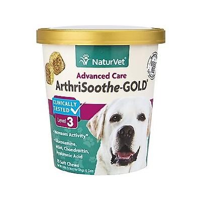 NaturVet Advanced Care ArthriSoothe-GOLD Soft Chews Joint Supplement for Cats & Dogs, 70 count