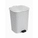 Superio Wicker Plastic 6.8 Gallon Step On Trash Can Plastic in White | 17 H x 13 W x 14 D in | Wayfair 313