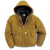 CARHARTT J140-BRN MED REG Men's Brown Cotton Hooded Duck Jacket size M