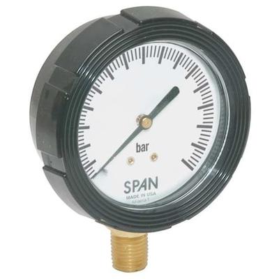 SPAN LFS-210-11 BAR-G Pressure Gauge, 0 to 11 Bar,...