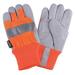 CONDOR 4NHF7 Leather Palm Gloves,Hi-Vis Orange,XL,PR
