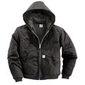 CARHARTT J140-BLK MED REG Men's Black Cotton Hooded Duck Jacket size M