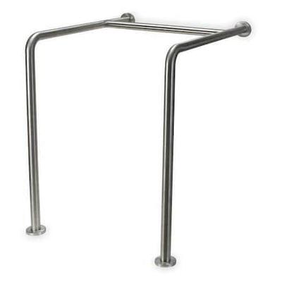 ZORO SELECT 4WMH4 Wall Mount Safety Rail/Bar, 30" L, Stainless Steel, Satin