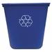TOUGH GUY 4UAU6 10 gal Rectangular Desk Recycling Container, Open Top, Blue,