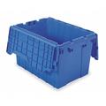 AKRO-MILS 39120BLUE Blue Attached Lid Container, Plastic, Steel Hinge