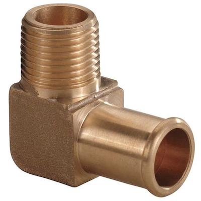 SPEEDAIRE 6AFK0 Hose Barb,3/4 In Barb,1/2 In MNPT,Brass