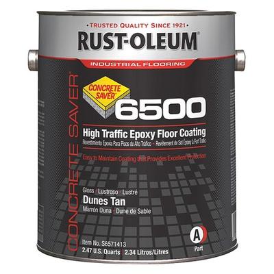 RUST-OLEUM S6571413 1 gal Floor Coating, High Gloss Finish, Dunes Tan, Solvent