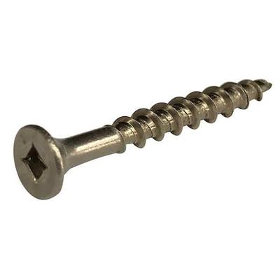 ZORO SELECT 1VB37 Deck Screw, #8 x 2-1/2 in, 18-8 Stainless Steel, Flat Head,