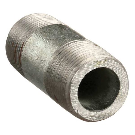 ZORO SELECT 87706 1-1/4" MNPT x 4" TBE Galvanized Steel Pipe Nipple Sch 160