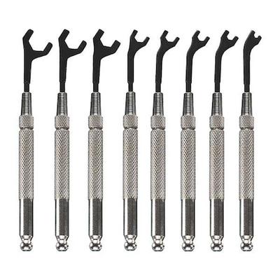 MOODY TOOL 58-0161 Open End Wrench Set,30 Deg,2.5-7mm,8 Pc