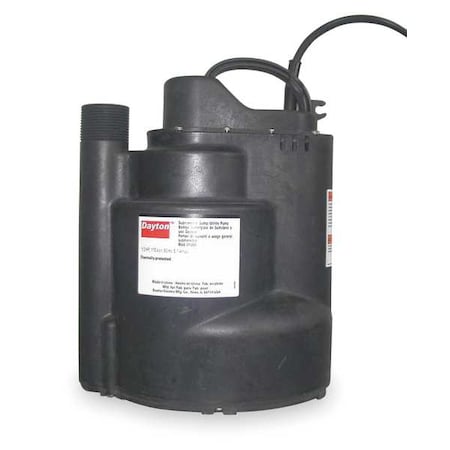 DAYTON 3YU59 1/2 HP 1-1/4" M Submersible Sump Pump 120V AC Vertical