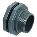 HAYWARD BFA1020CES Bulkhead Tank Fitting, 2", PVC/EPDM, Socket x FPT