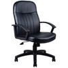 ZORO SELECT 6GNN4 Leather/Polyurethane Executive Chair, 18" to 21-1/2", Fixed