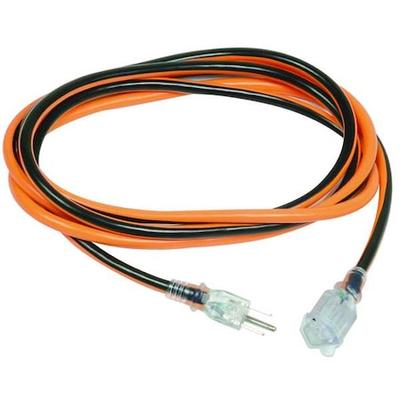 ZORO SELECT 1XUP4 SJTW Outdoor Extension Cord, 14 AWG 1 Outlet, 5-15R, PVC,