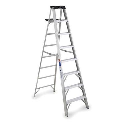 WERNER 378 8 ft Aluminum Stepladder, 300 lb Capacity