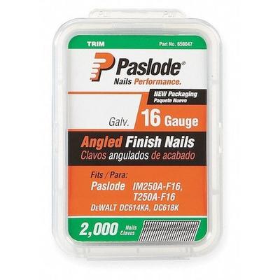 PASLODE 650231 Collated Finishing Nail, 1-1/2 in L, 16 ga, Zinc Galvanized,