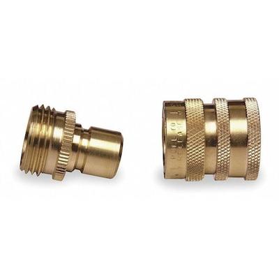 WESTWARD 4KG98 Quick Connector Set,M/F,GHT,Brass