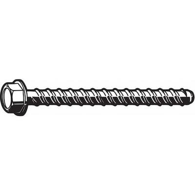 ZORO SELECT U70520.037.0250 Masonry Screw, 3/8" Dia., Hex, 2 1/2 in L, Steel