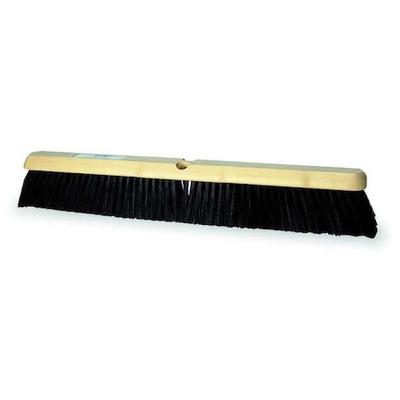 TOUGH GUY 2PY48 24 in Sweep Face Push Broom Head, Soft, Natural, Black