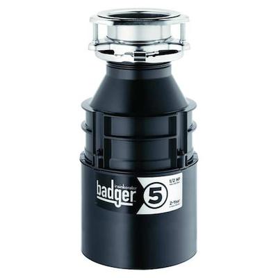 IN-SINK-ERATOR BADGER 5 Garbage Disposal, Residential, 1/2 hp, 26 oz Grinding