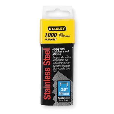 STANLEY TRA706SST Heavy Duty Staples, T50, 20 ga, Narrow Crown, 3/8 in Leg L,