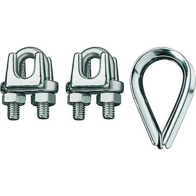 RONSTAN ID003404-05 Wire Rope Clip and Thimble Kit,3/16 In