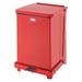 RUBBERMAID COMMERCIAL FGST7EPLRD 7 gal Square Step Can, Red, 14 1/4 in Dia,