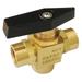 ZORO SELECT G-PMFT-25 1/4" FNPT Brass Ball Valve 3-Way