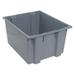 QUANTUM STORAGE SYSTEMS SNT230GY Stack & Nest Container, Gray, Polyethylene, 23
