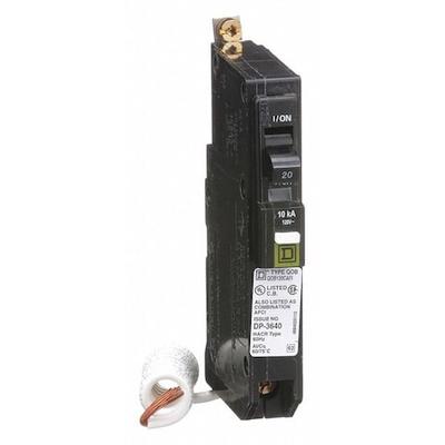 SQUARE D QOB120CAFI Miniature Circuit Breaker, HOMELINE Series, 20A, 1 Pole,
