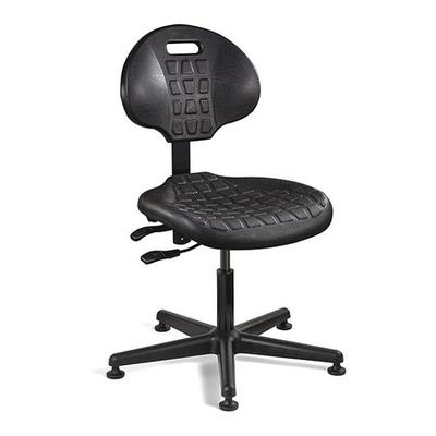 BEVCO 7001-BLK Polyurethane Desk Chair, 15" to 20", No Arms, Black