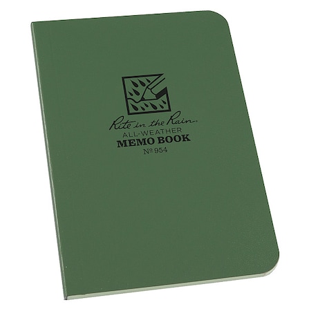 RITE IN THE RAIN 954 All Weather Memo Book,Univ,3-1/2 x 5 in.