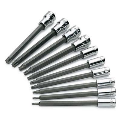 SK PROFESSIONAL TOOLS 84220 1/4", 3/8" Drive Socket Set Bit, Torx, 10 pcs