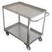 ZORO SELECT 11A466 Stainless Steel Corrosion-Resistant Utility Cart with Lipped