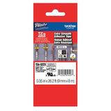 BROTHER TZeS221 Adhesive TZ Tape (R) Cartridge 0.35"x26-1/5ft., Black/White