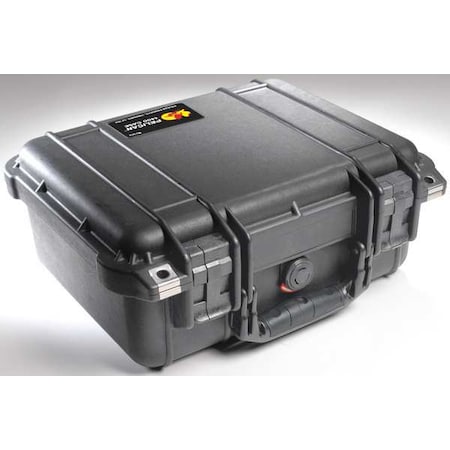 PELICAN 1400NF Black Protective Case, 13.37" L x 11.62" W x 6" D