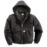 CARHARTT J140-BLK XLG TLL Men's Black Cotton Hooded Duck Jacket size XLT