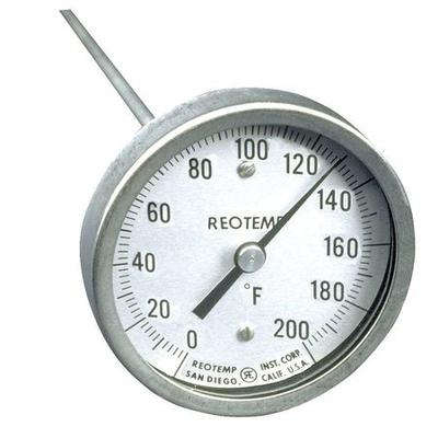 REOTEMP A72PF 0-200F Bimetal Thermom,3 In Dial,0 to 200F
