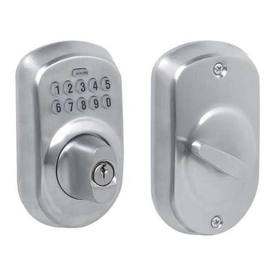 SCHLAGE BE365 PLY 626 Deadbolt Lock,Satin Chrome,10 Button