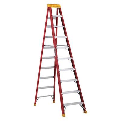 LOUISVILLE L-3016-10 10 ft Fiberglass Stepladder, 300 lb Capacity