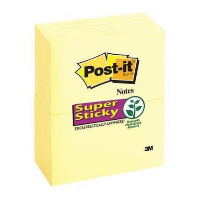 POST-IT 655-12SSCY Super Sticky Notes,3x5 In.,Yell...